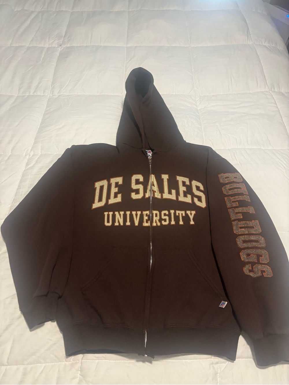 Vintage Russell Athletic DeSales University Full Zip Hoodie Jacket Size Small